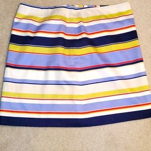 Ann Taylor Loft multicolored striped A line skirt